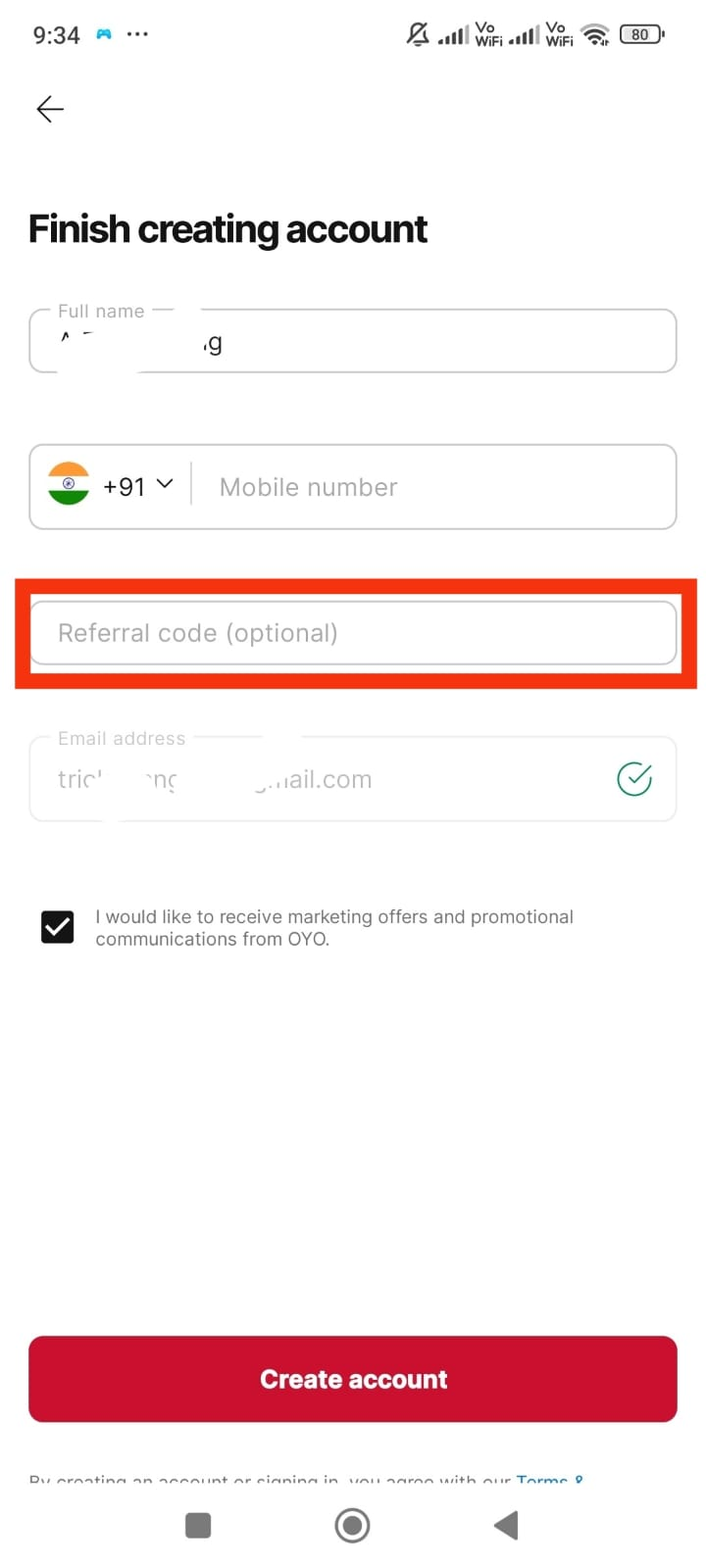 Apply OYO Refer Code