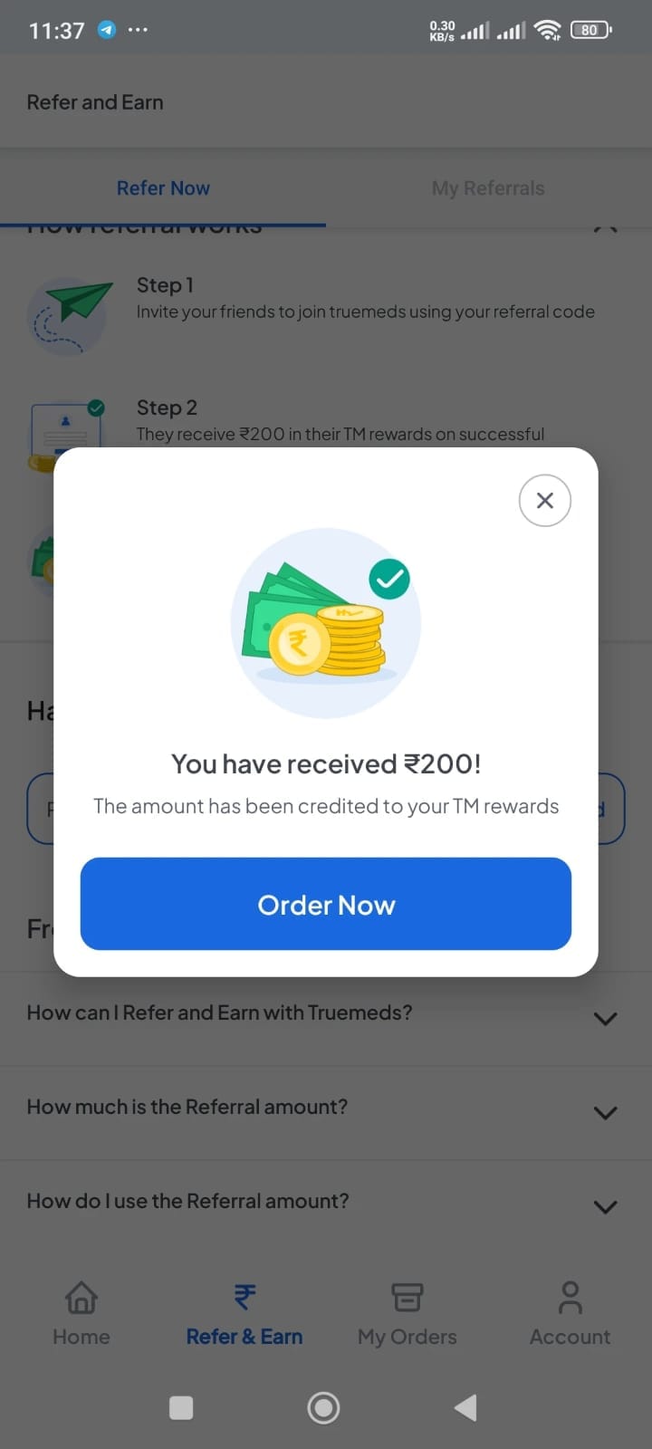 get Rs.200 in TM Wallet